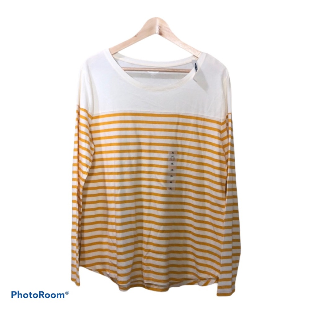{NWT} OLD NAVY• Striped Yellow Top